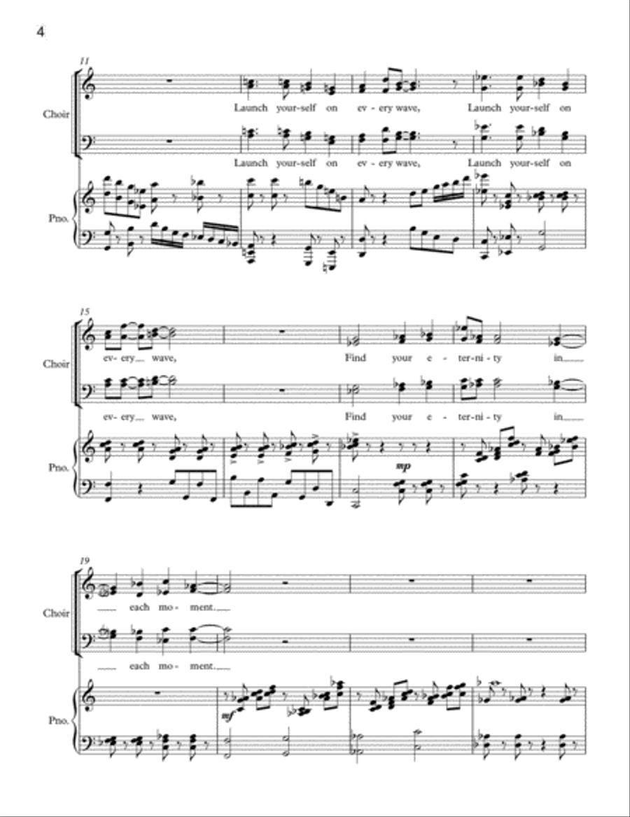 Live in the Present for SATB Chorus and Piano 4-Part scores gallery preview page 4
