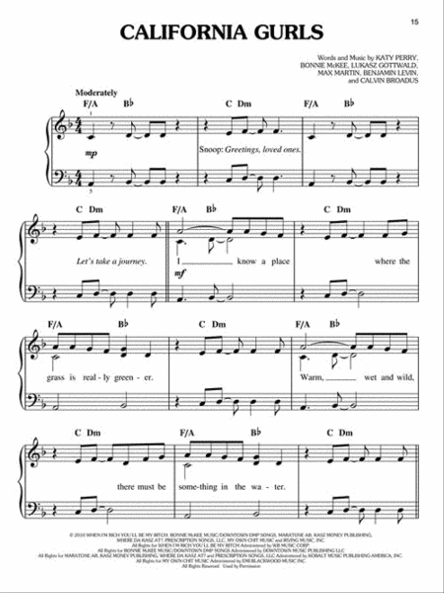 Katy Perry - Teenage Dream Easy Piano scores gallery preview page 4