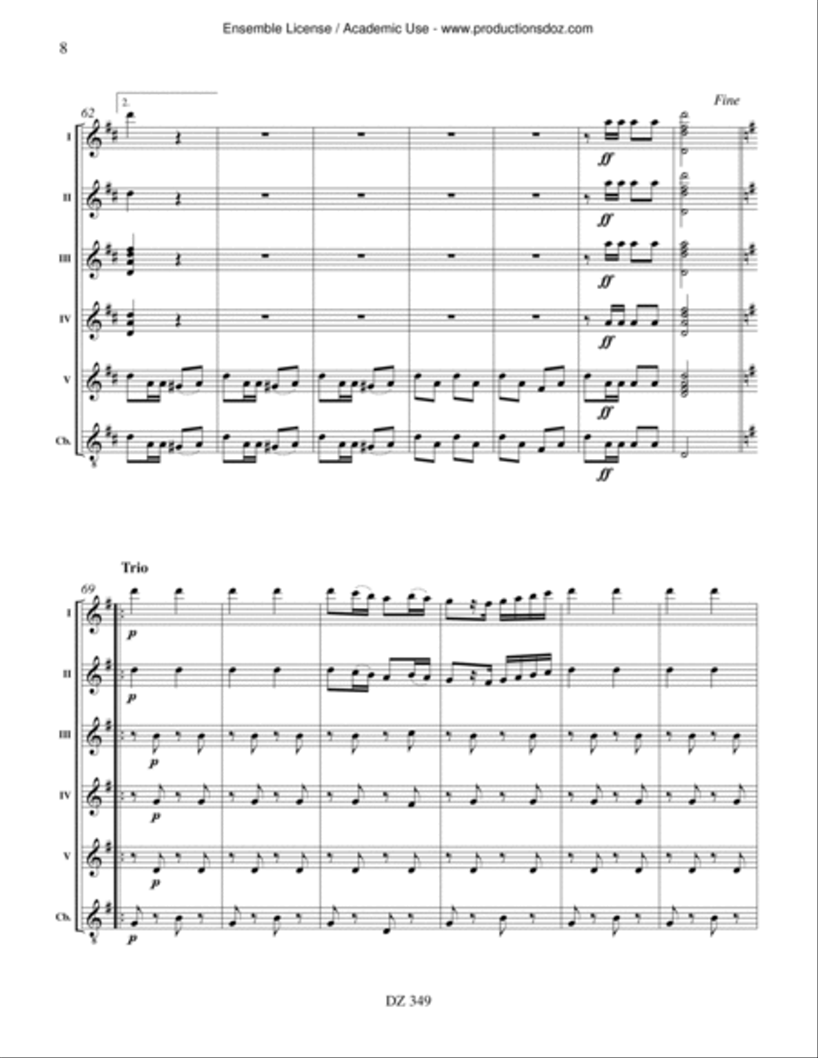 Marche militaire, Op. 51, No. 1 Guitar Ensemble scores gallery preview page 6