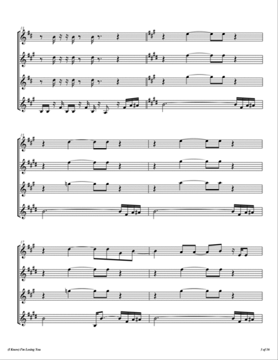 I'm Losing You (i Know) Woodwind Quartet scores gallery preview page 4
