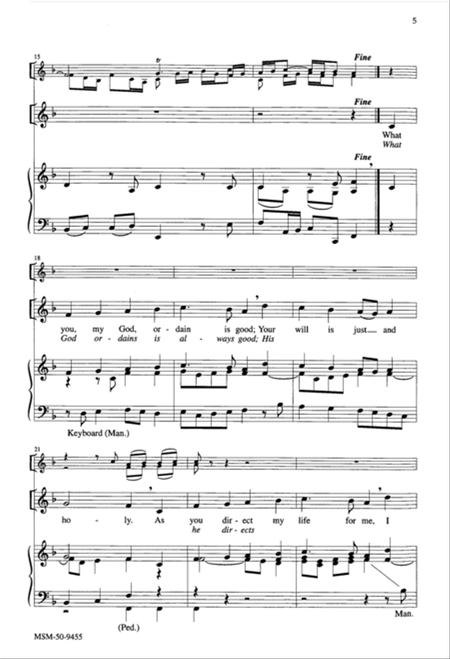 What You, My God, Ordain Is Good Unison Choir scores gallery preview page 5