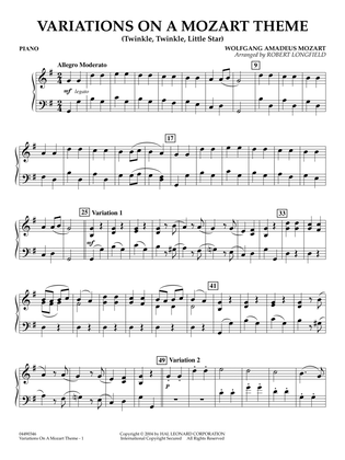 Variations on a Mozart Theme (Twinkle, Twinkle, Little Star) - Piano