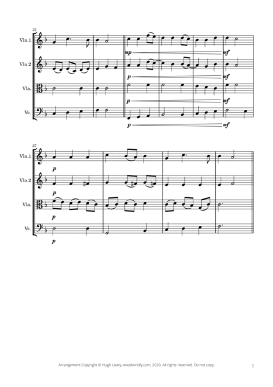 Lulajże Jezuniu (Lullaby for Baby Jesus) - Traditional Polish Carol - String Quartet String Quartet scores gallery preview page 5