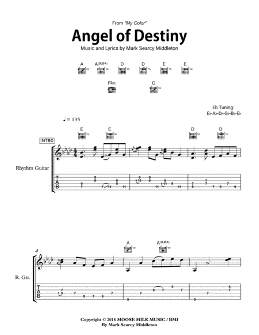 Angel of Destiny Electric Guitar scores gallery preview page 1