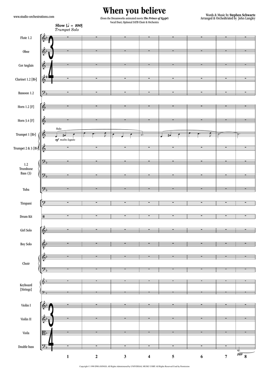 When You Believe Full Orchestra scores gallery preview page 2
