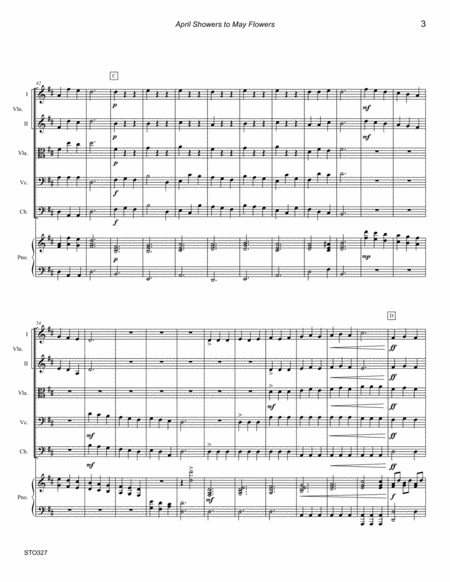 APRIL FLOWERS TO MAY SHOWERS - Elementary STRING ORCHESTRA. Original composition. Grade 1.5 image number null
