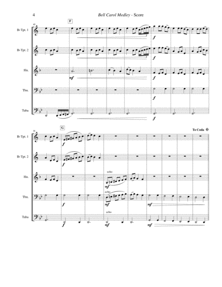 Bell Carol Medley (The Bells of Christmas) - Brass Quintet image number null