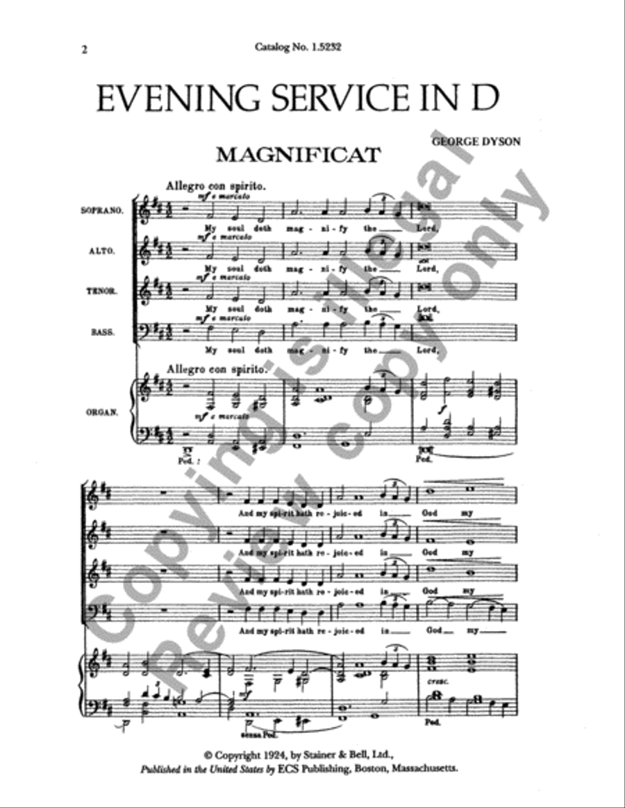 Magnificat & Nunc Dimittis in D 4-Part scores gallery preview page 2