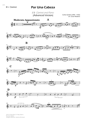Book cover for Por Una Cabeza - Bb Clarinet and Piano - Advanced (Individual Parts)