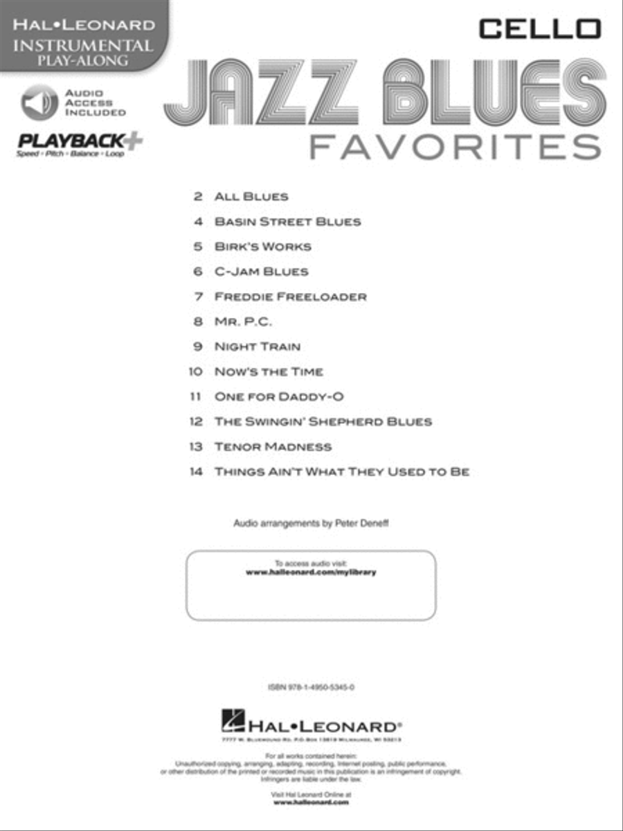 Jazz Blues Favorites Cello scores gallery preview page 2