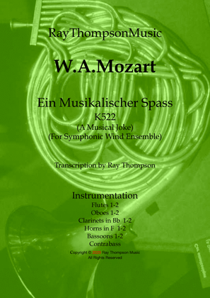 Book cover for Mozart: Ein Musikalischer Spass K522 (A Musical Joke) - symphonic wind dectet/bass