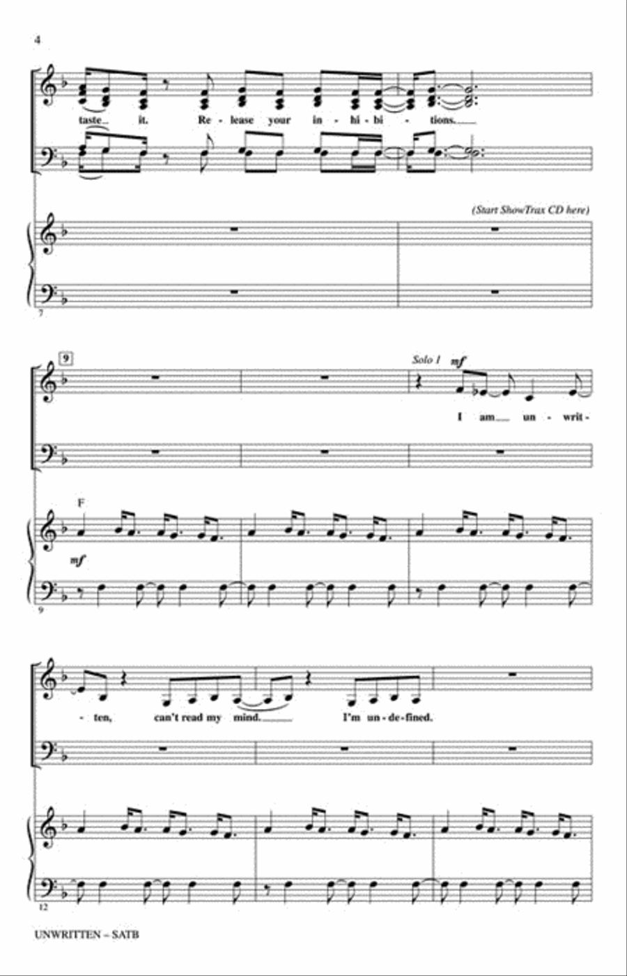 Unwritten 4-Part scores gallery preview page 3