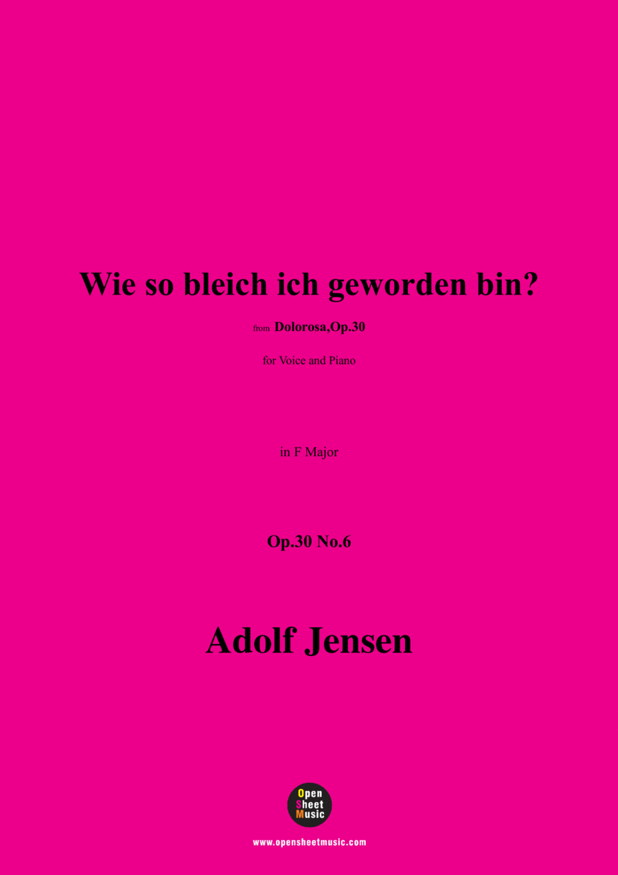 A. Jensen-Wie so bleich ich geworden bin?,Op.30 No.6,in F Major Voice scores gallery preview page 1