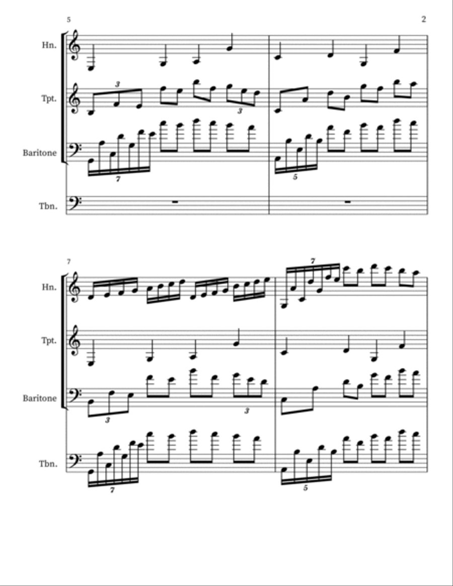Z 141 for Corno, Trumpet, Baritone, & Trombone Baritone Saxophone scores gallery preview page 2