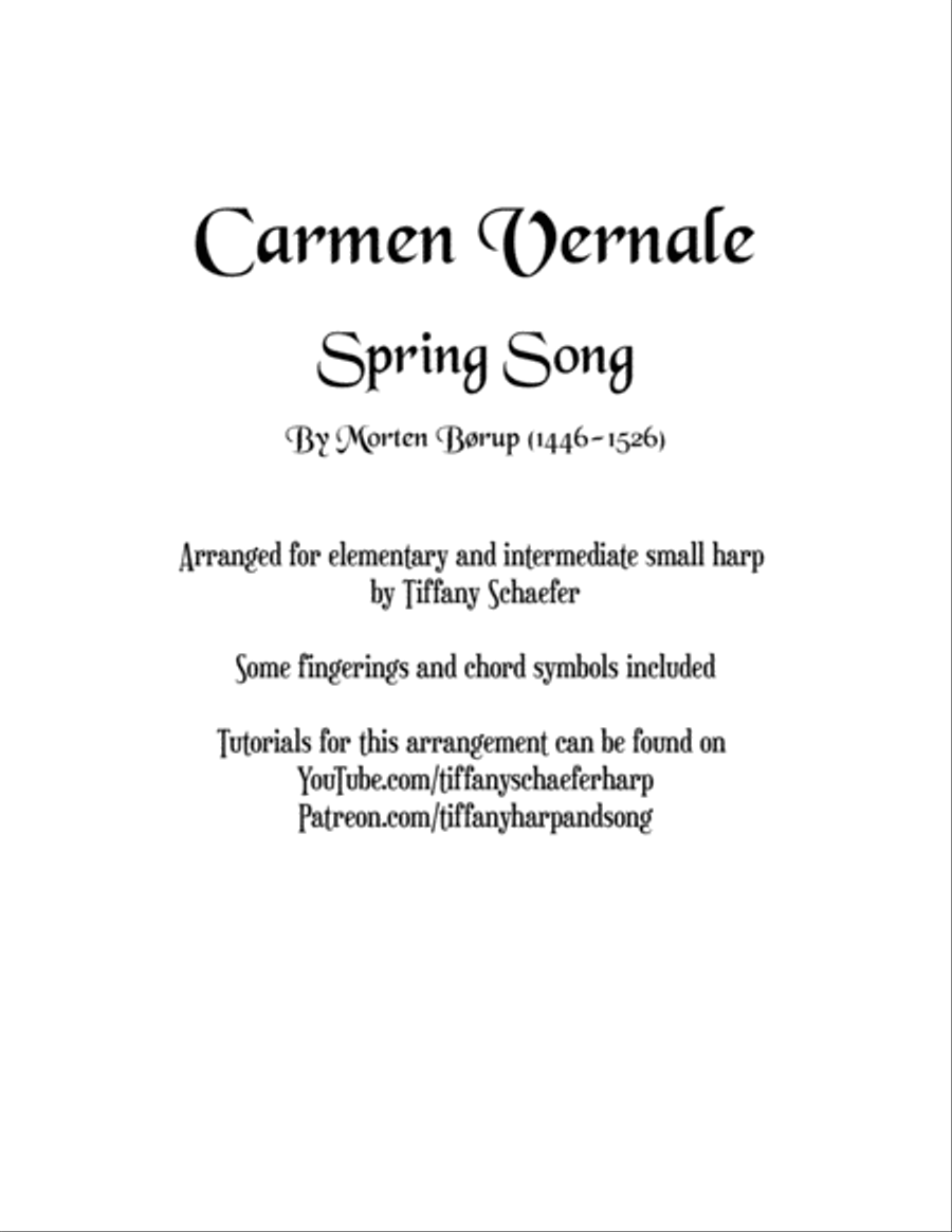Carmen Vernale for Small Harp Harp scores gallery preview page 1