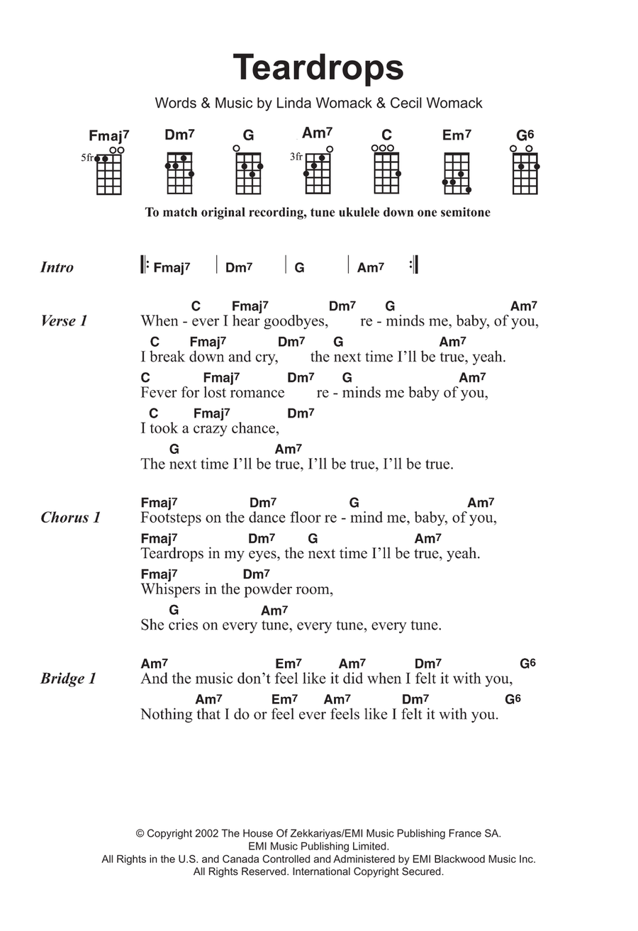 Teardrops Ukulele scores gallery preview page 1