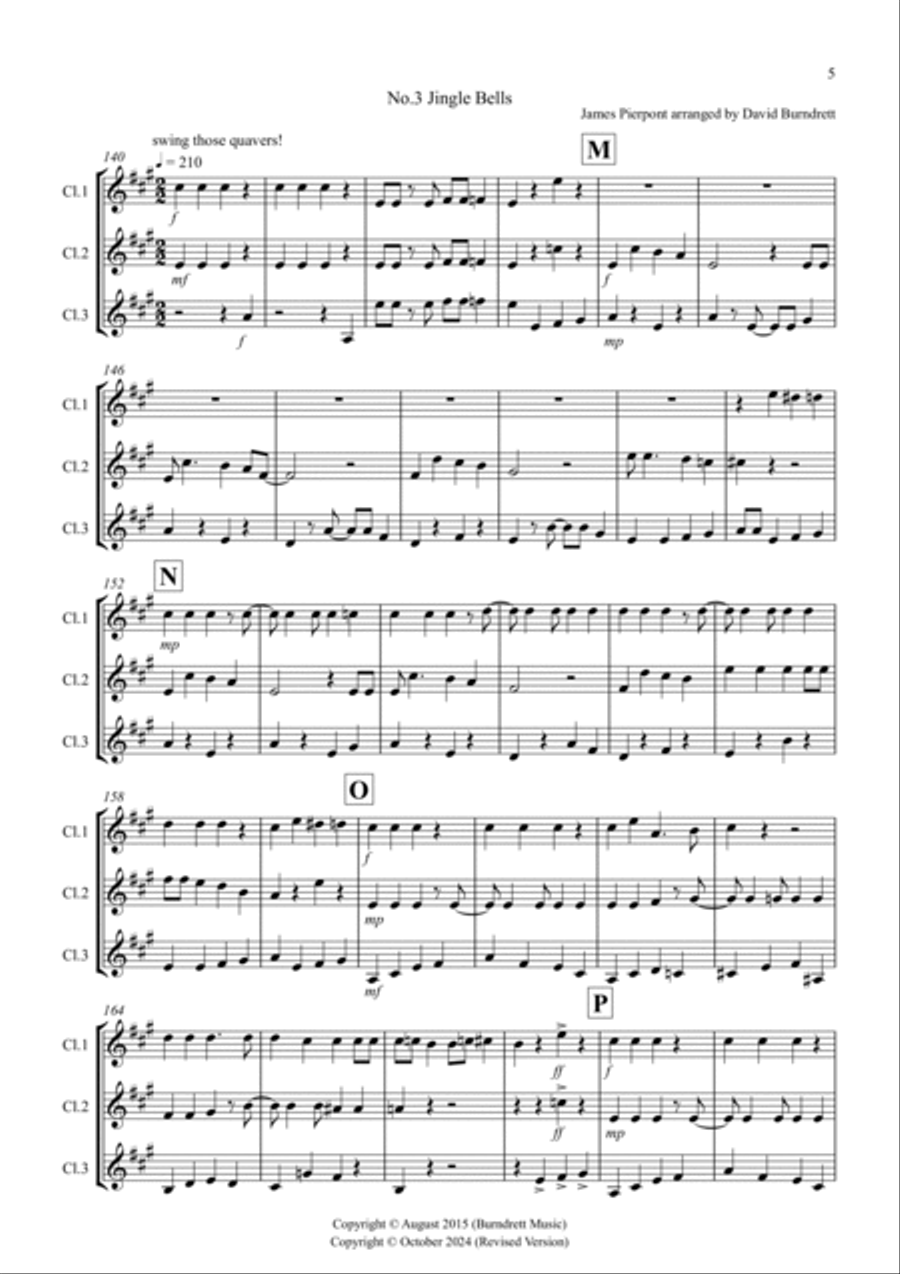 3 Christmas Favourites for Clarinet Trio Clarinet Trio scores gallery preview page 5