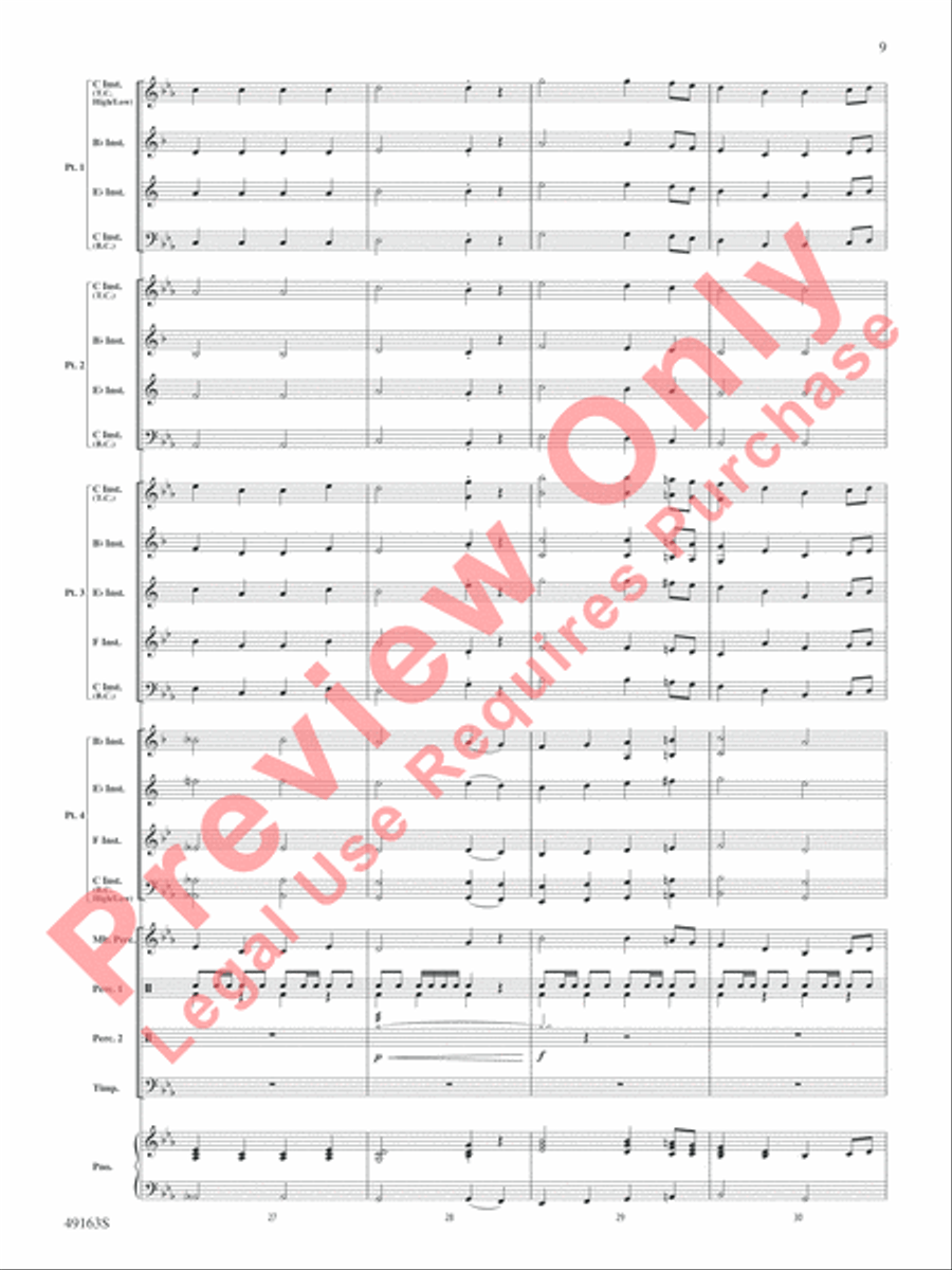 Christmas Holiday March Concert Band scores gallery preview page 10