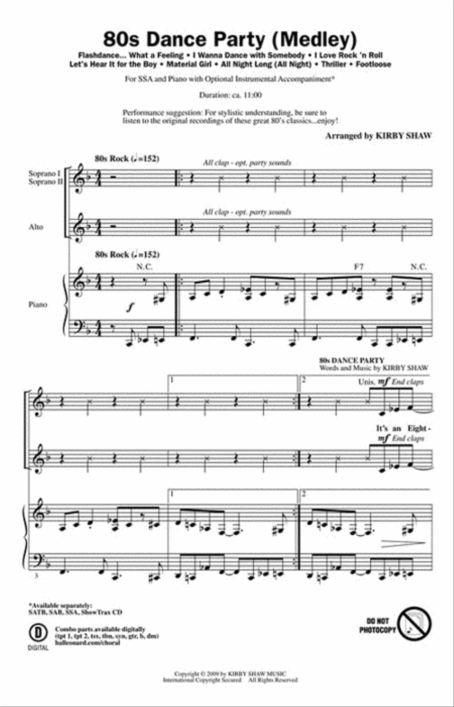 80s Dance Party SSA scores gallery preview page 2