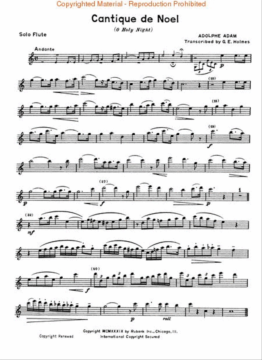 Cantique de Noël (O Holy Night) Flute Duet scores gallery preview page 2