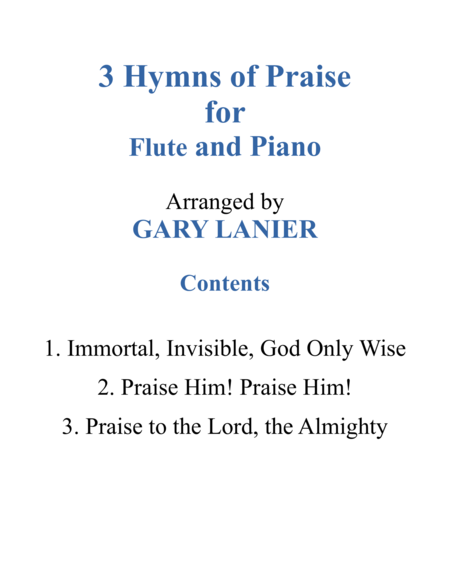 Gary Lanier: 3 HYMNS of PRAISE (Duets for Flute & Piano) image number null