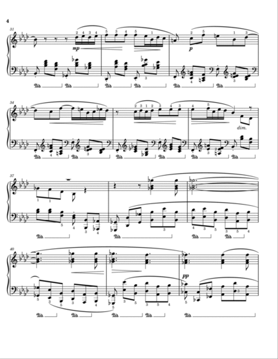 Chopin - Ballade No. 4 in F Minor - Op.52- Original With Fingered - For Piano Solo Piano Solo scores gallery preview page 4