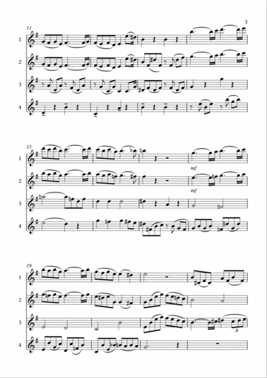 PAVANE for 4 flutes - FAURE Flute Quartet scores gallery preview page 3
