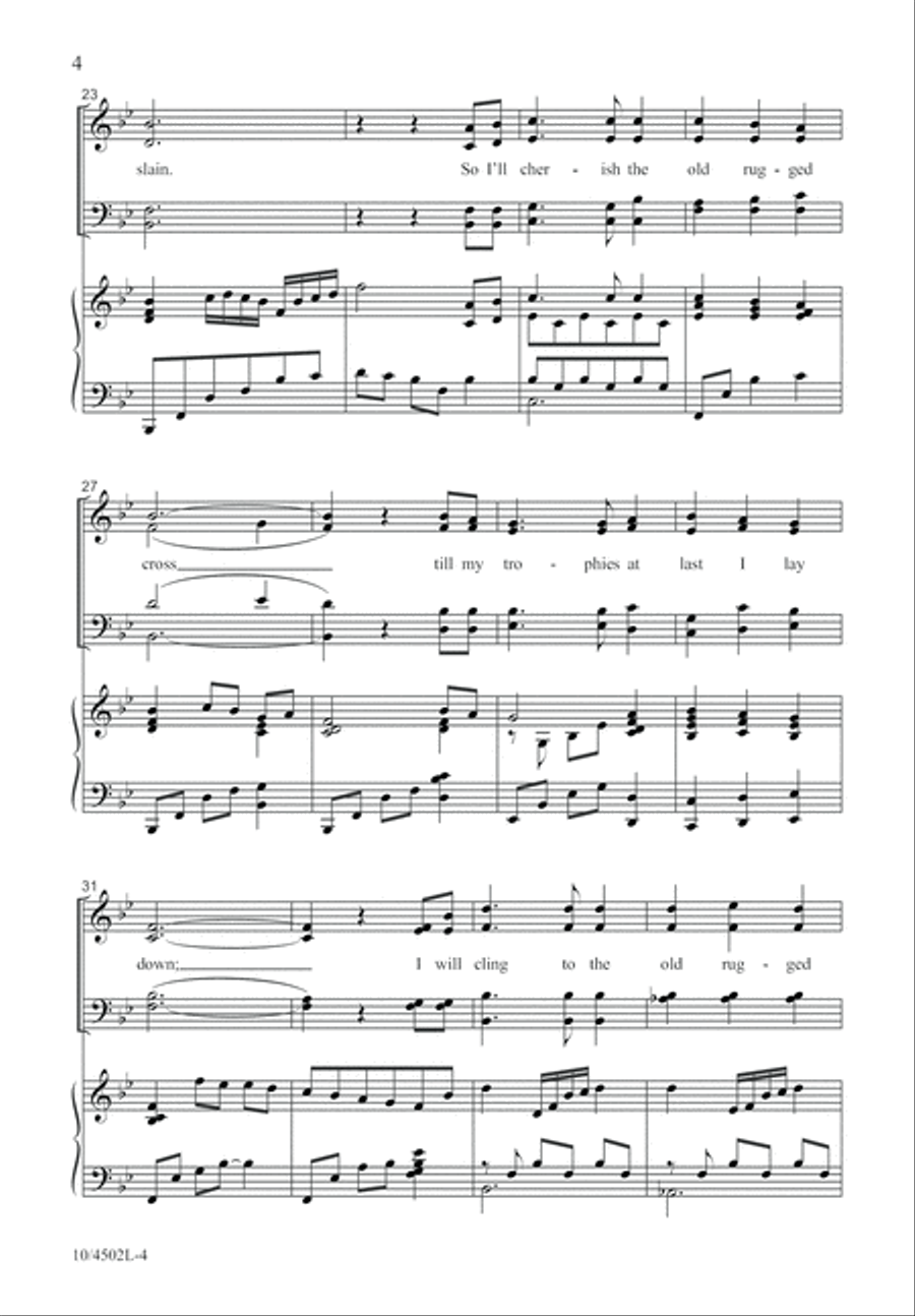 The Old Rugged Cross The Old Rugged Cross 4-Part scores gallery preview page 5