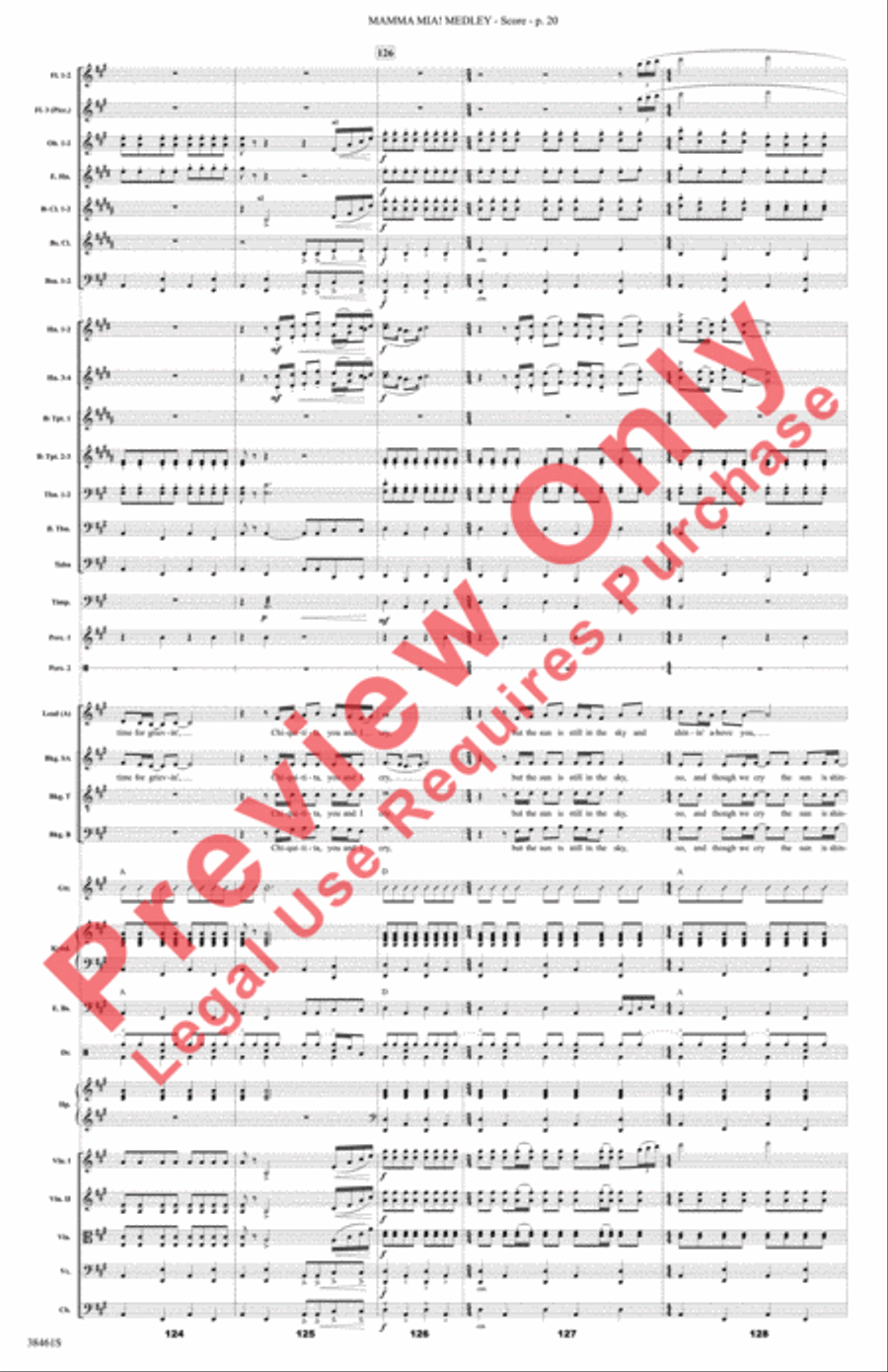 Mamma Mia! Medley Full Orchestra scores gallery preview page 21