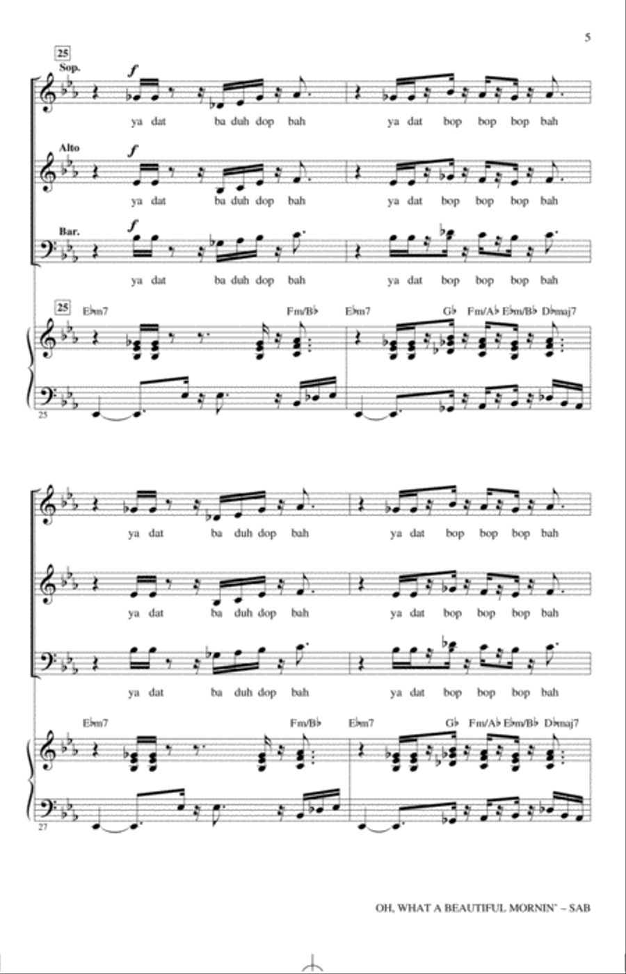 Oh, What A Beautiful Mornin' (from Oklahoma!) 3-Part scores gallery preview page 4