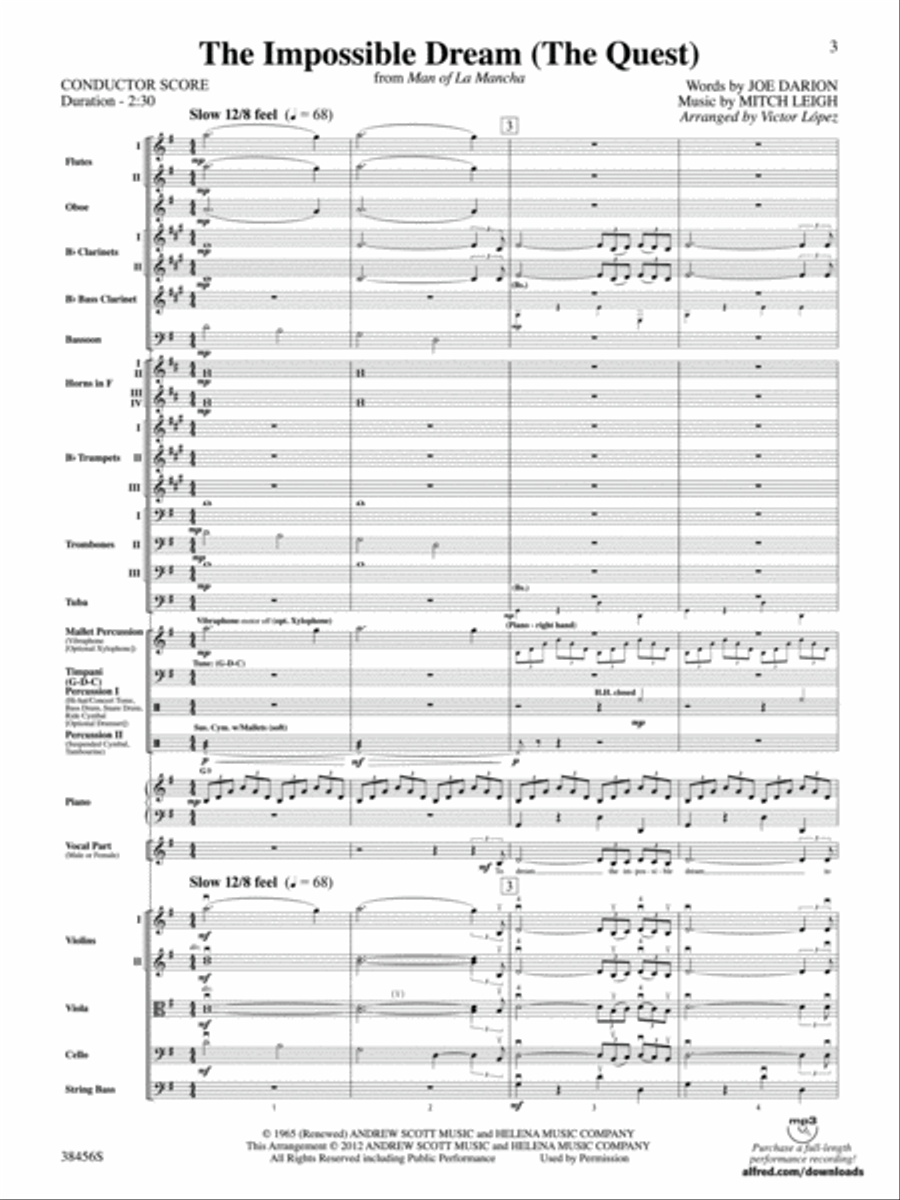The Impossible Dream (from Man of La Mancha): Score Full Orchestra scores gallery preview page 3
