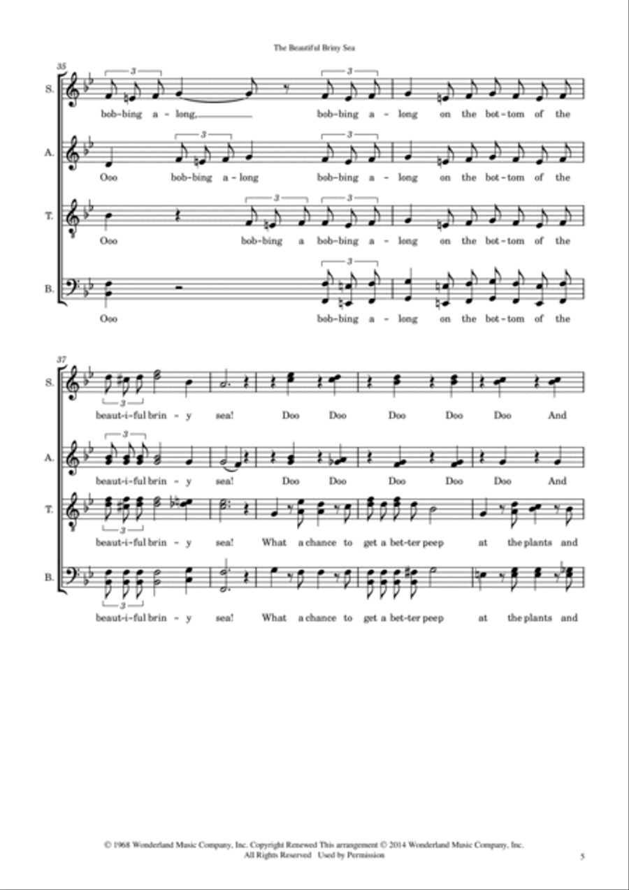 The Beautiful Briny Sea The Beautiful Briny Sea 4-Part scores gallery preview page 5
