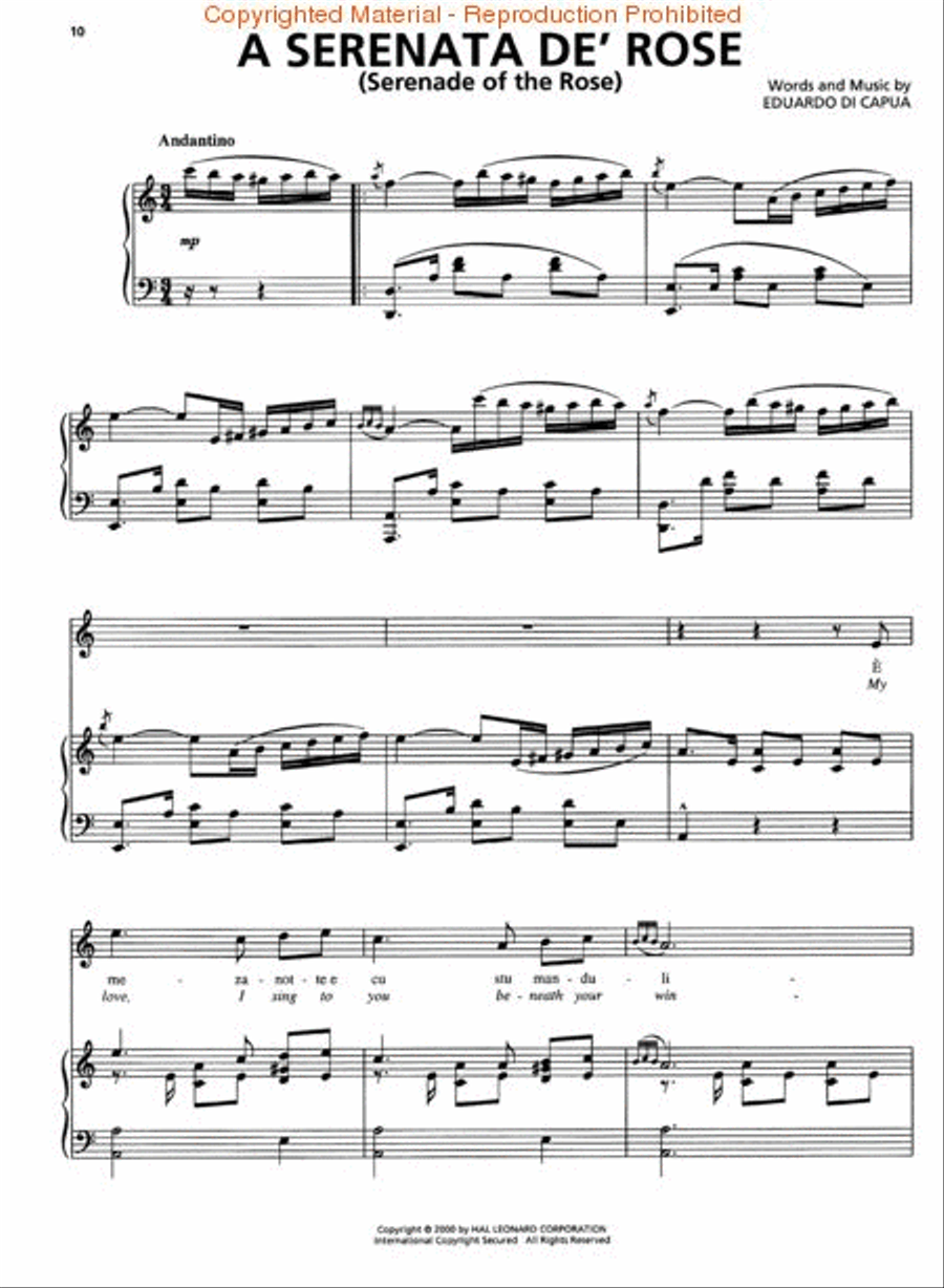 Italian Favorites Italian Favorites Piano, Vocal, Guitar scores gallery preview page 2