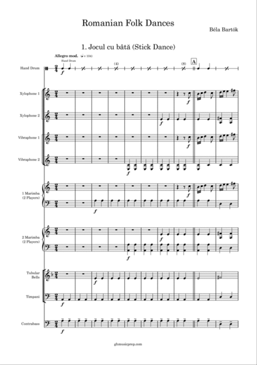 Romanian Folk Dances Percussion Ensemble scores gallery preview page 2