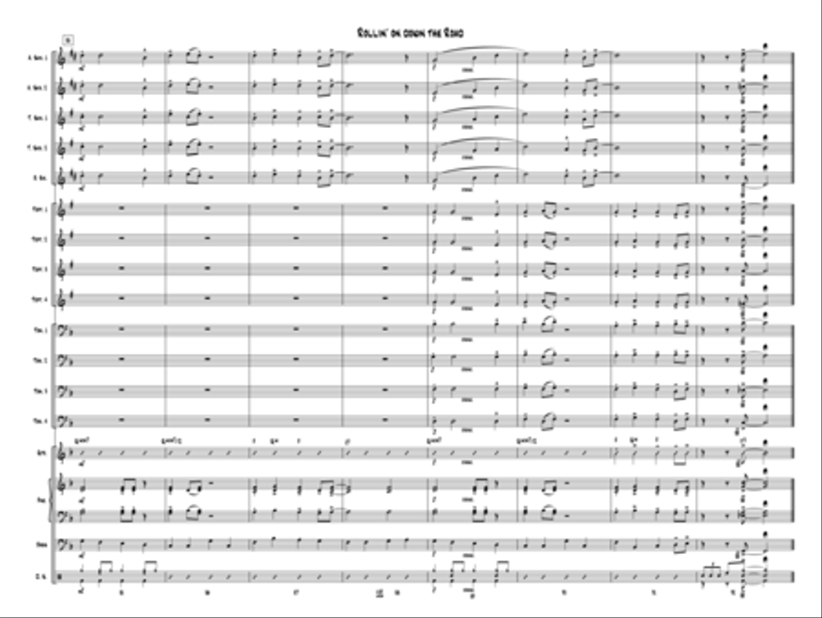 Rollin' On Down The Road Jazz Ensemble scores gallery preview page 13