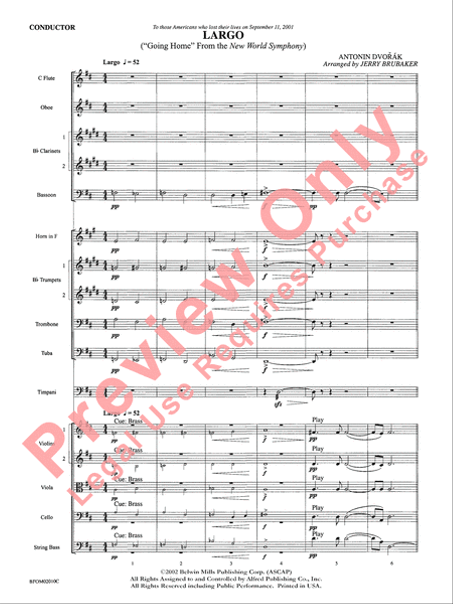 Largo (Going Home from the New World Symphony) Full Orchestra scores gallery preview page 4