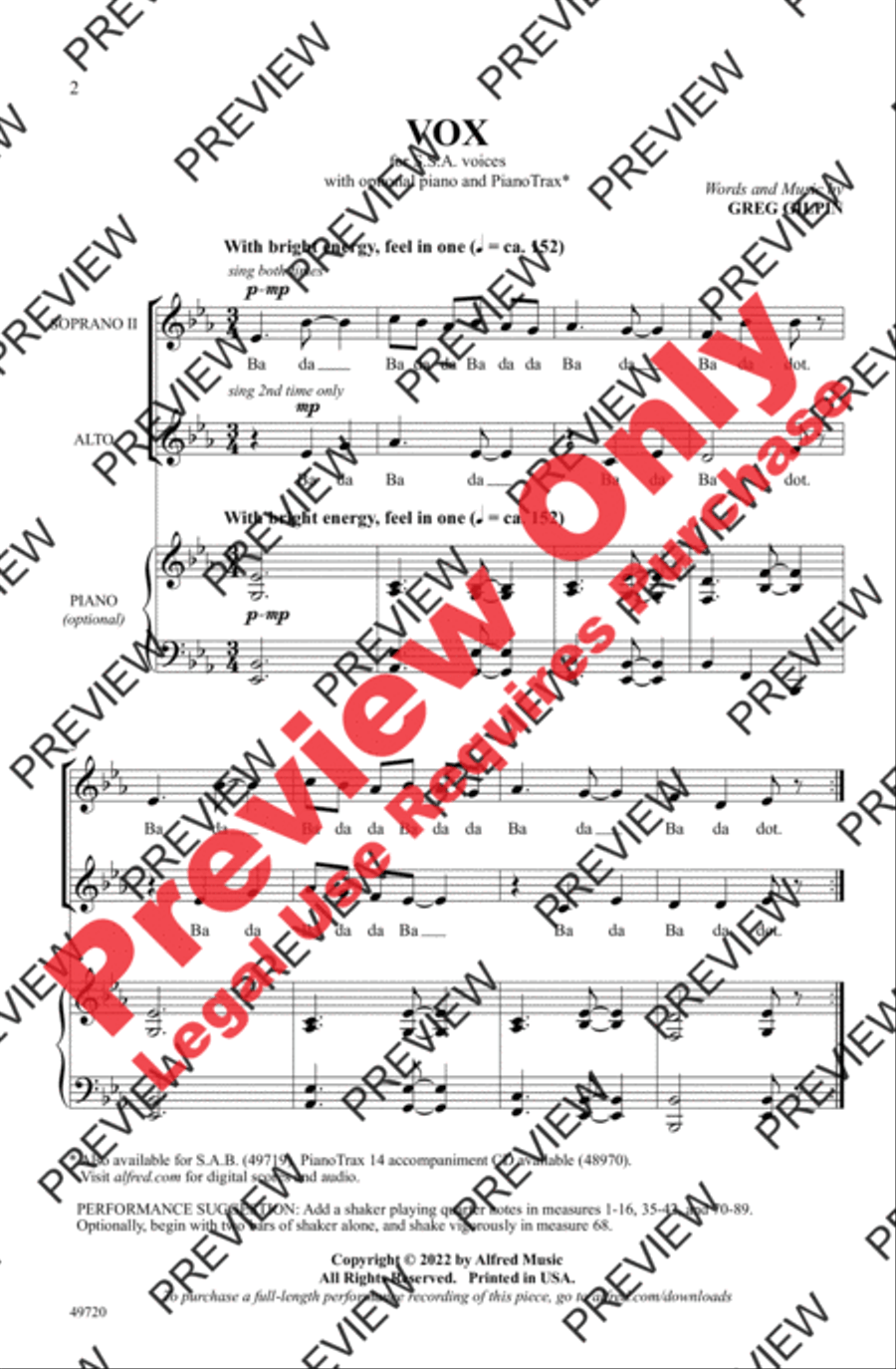 Vox Women's Choir scores gallery preview page 2