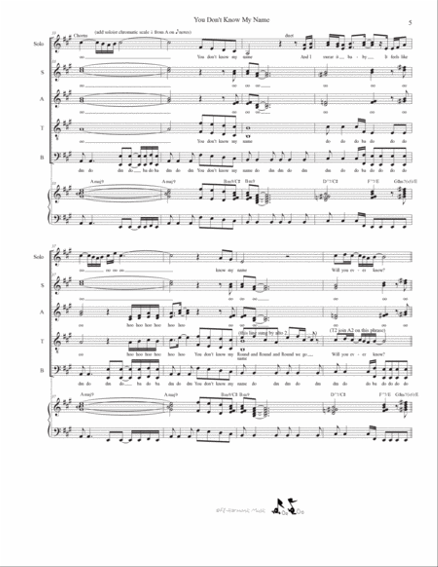 You Don't Know My Name Divisi scores gallery preview page 5