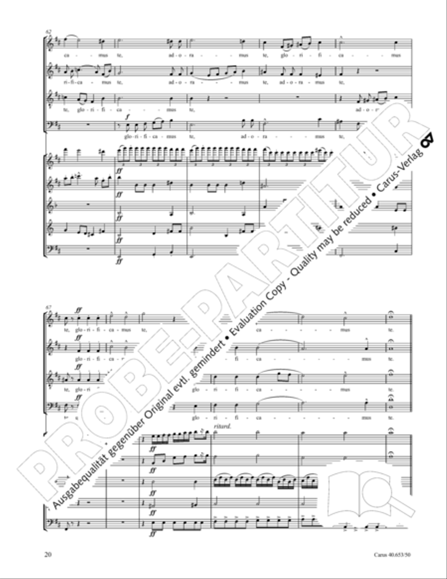 Mass in D Major (Missa in D) 4-Part scores gallery preview page 21