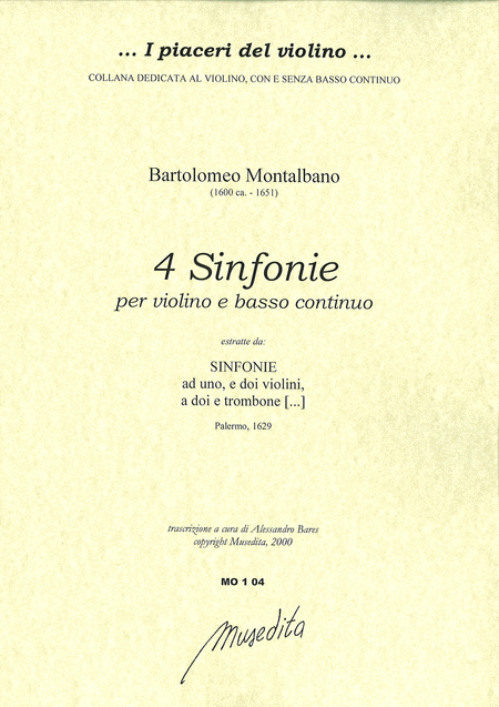 4 Violin Sonatas (from  Sinfonie  Palermo, 1629).