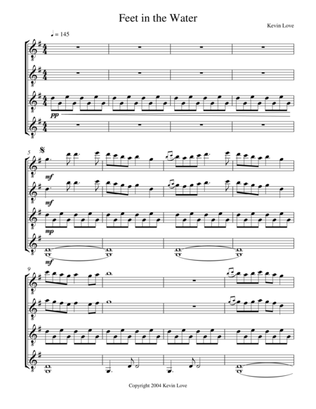 Feet in the Water (Guitar Quartet) - Score and Parts