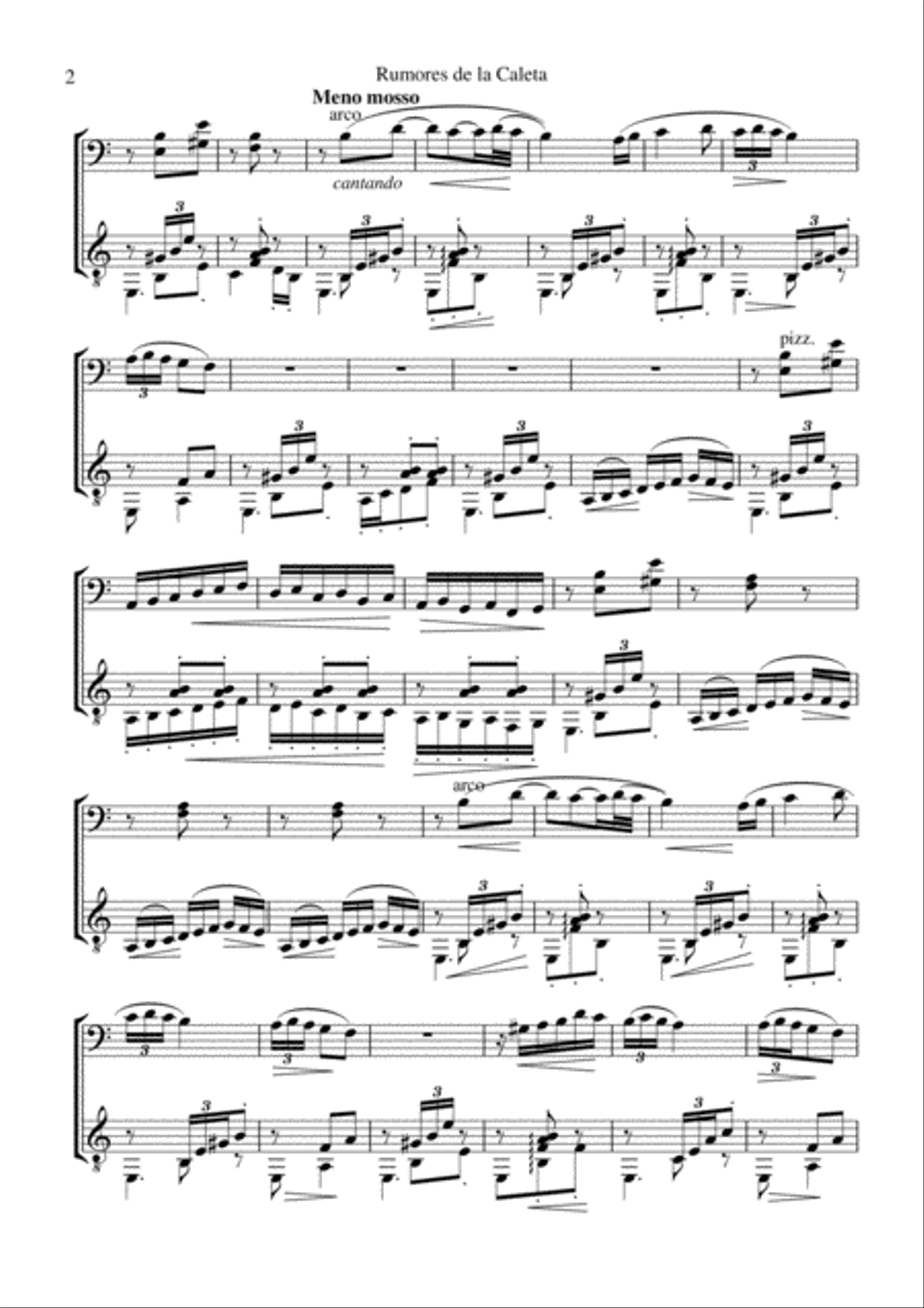 Rumores de la Caleta Op. 71 No. 6 for cello and guitar String Duet scores gallery preview page 2