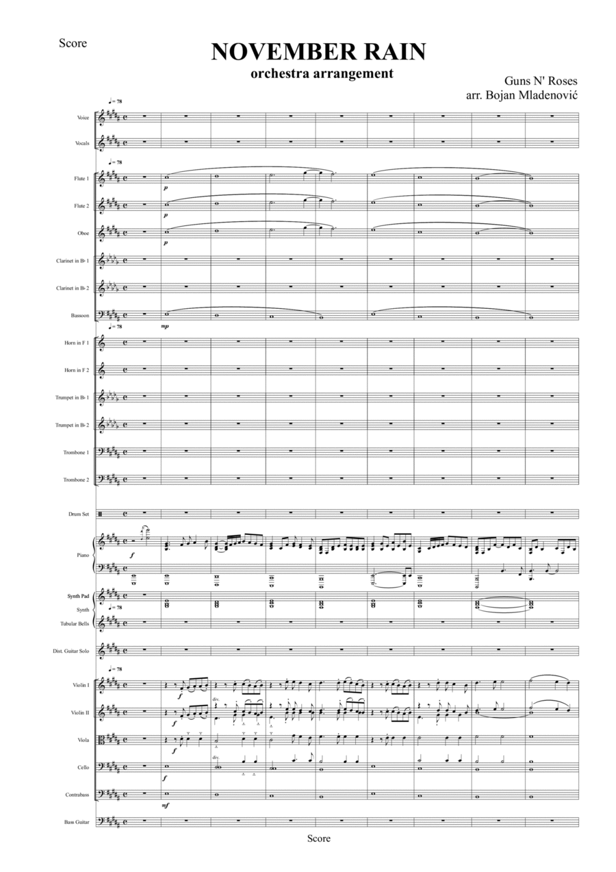 November Rain Full Orchestra scores gallery preview page 1