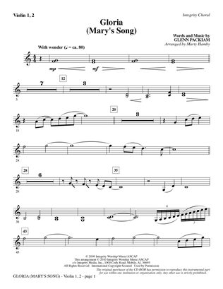 Gloria (Mary's Song) - Violin 1, 2