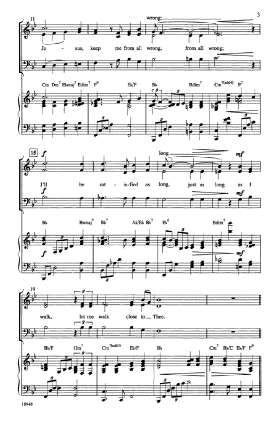 Just a Closer Walk with Thee 3-Part scores gallery preview page 3