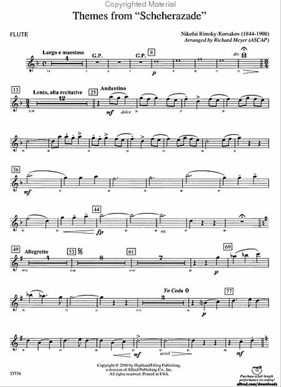 Themes from Scheherazade Full Orchestra scores gallery preview page 4