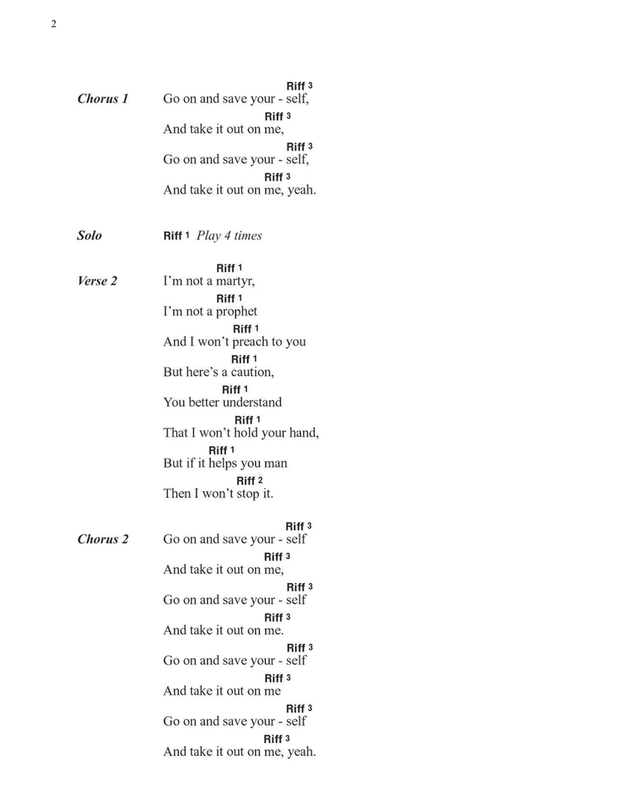 Cochise Electric Guitar scores gallery preview page 2