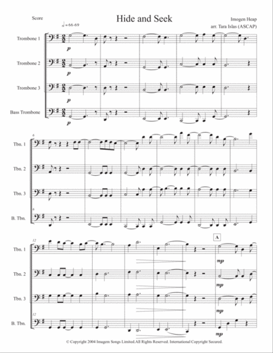 Hide And Seek Brass Quartet scores gallery preview page 2
