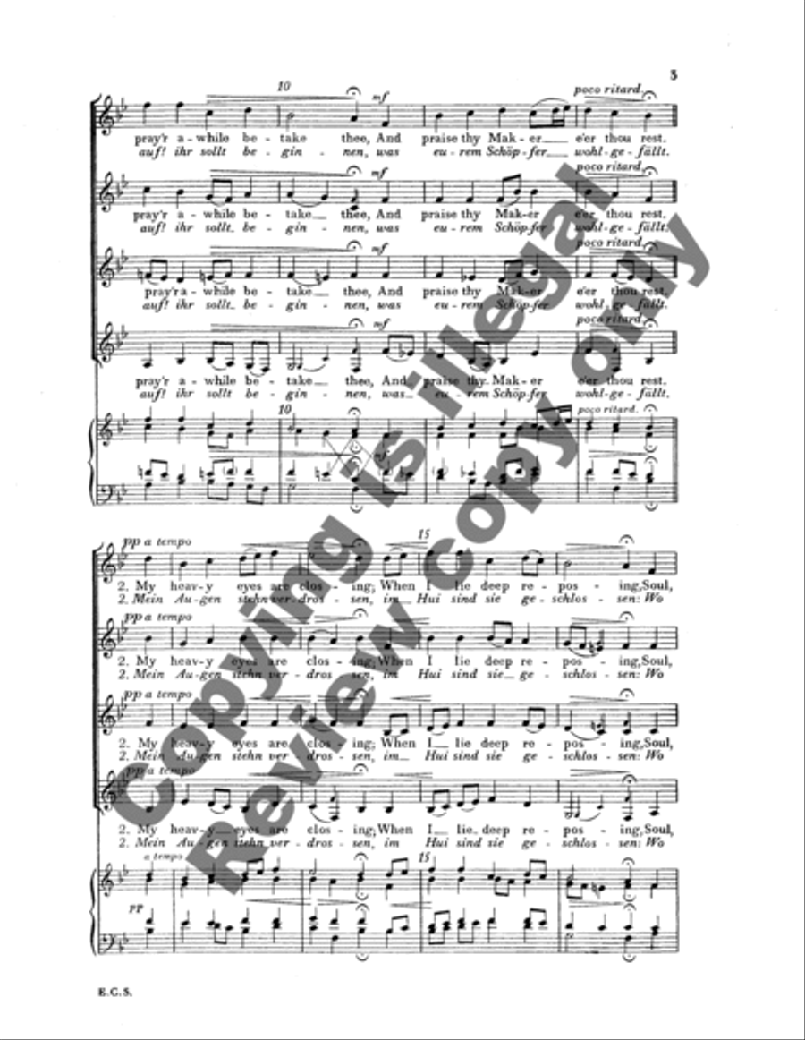 Nun ruhen alle Waelder (Now All the Woods are Sleeping) SSAA scores gallery preview page 7