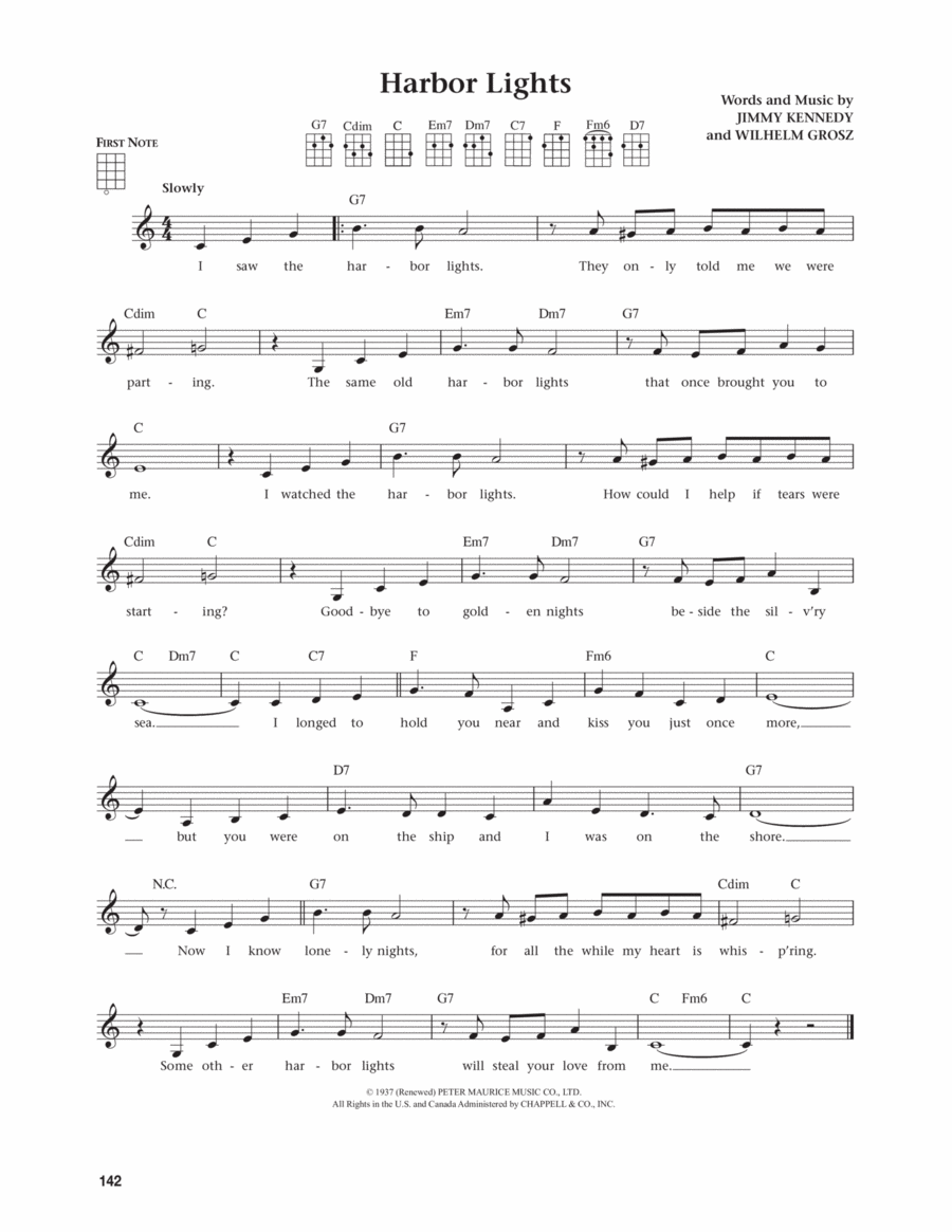 Harbor Lights (from The Daily Ukulele) (arr. Jim Beloff) Ukulele scores gallery preview page 1